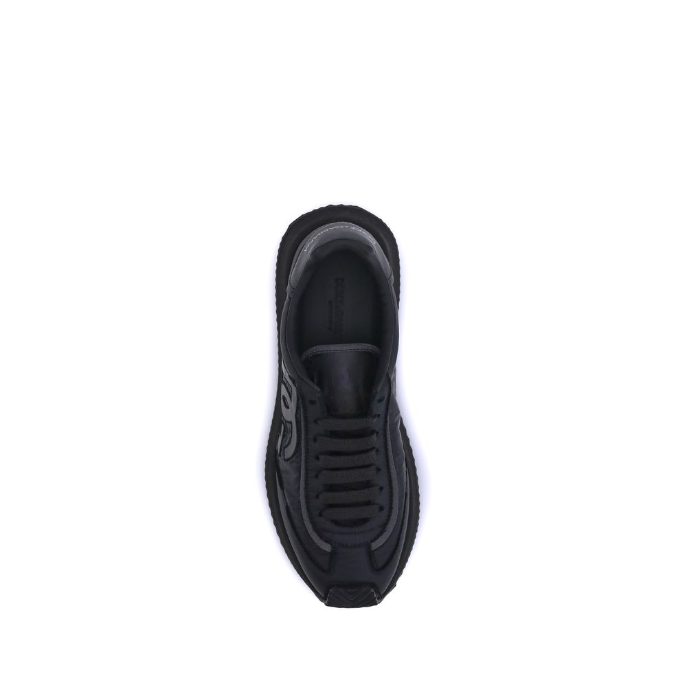 Athletic Sneakers by Dolce & Gabbana for men in suede leather black & monogram features an exquisite silhouette, showcasing the premium athletic style of the Men's Athletic Suede Leather Sneakers with an exquisite finish.