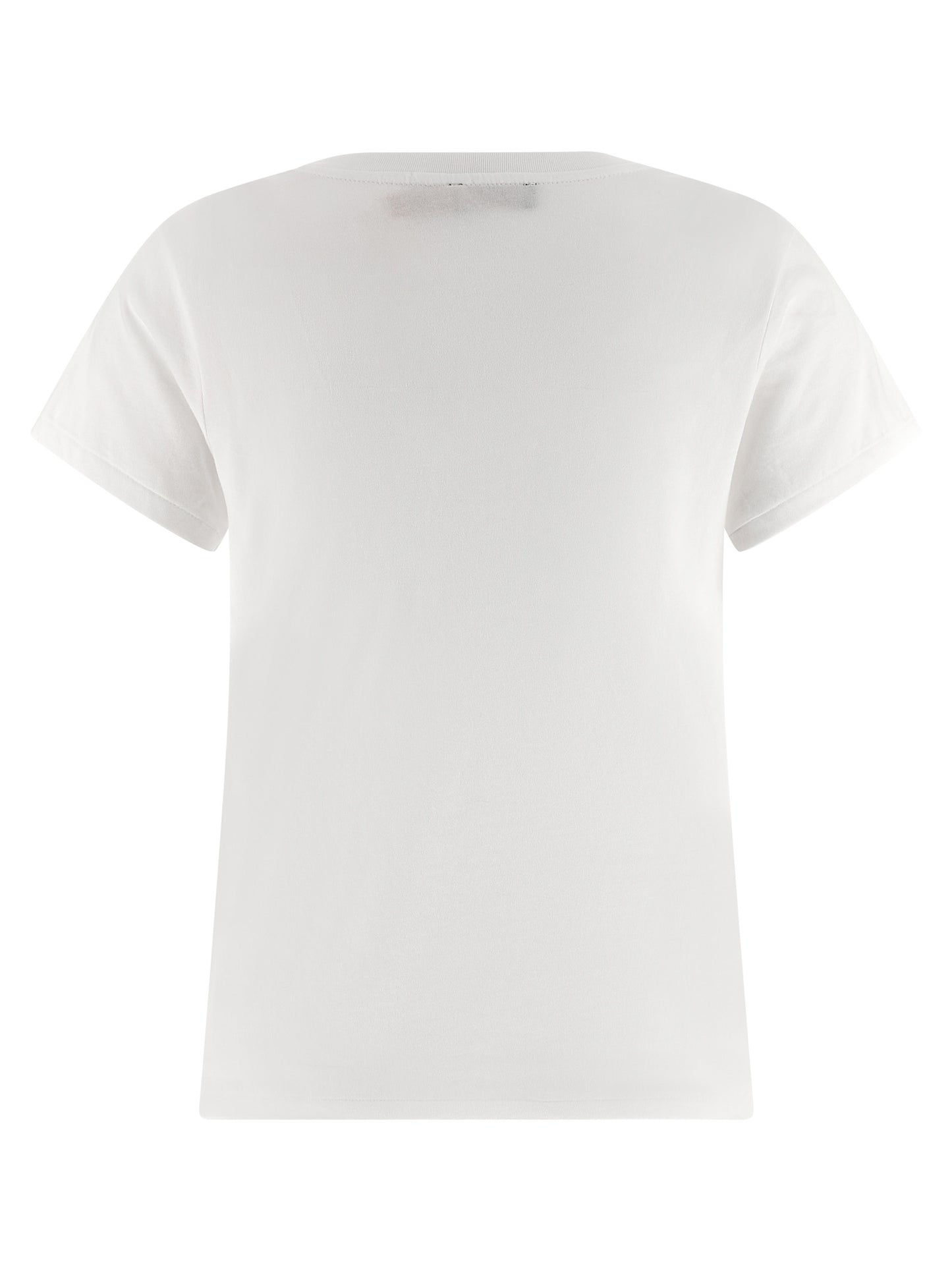Polo Shirt by Polo Ralph Lauren for women in cotton white presents a crisp silhouette, artfully detailed with a crisp and crisp v-neck neckline.