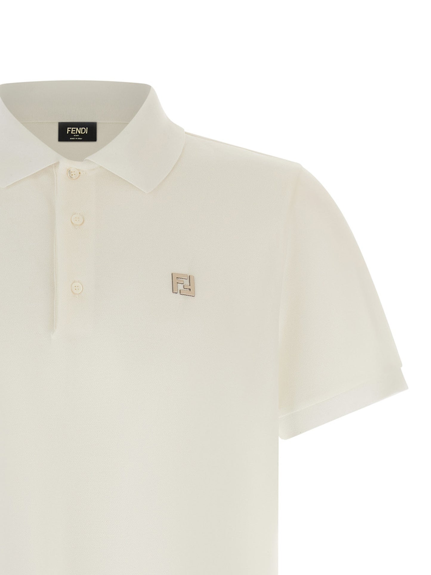 Polo Shirt by Fendi for men in cotton white features a eye catching silhouette, showcasing a refined and for a eye catching finish.