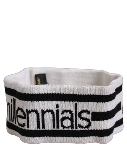 Dolce & Gabbana White Wool Knit #DGmillennials Head Band One Size Hat