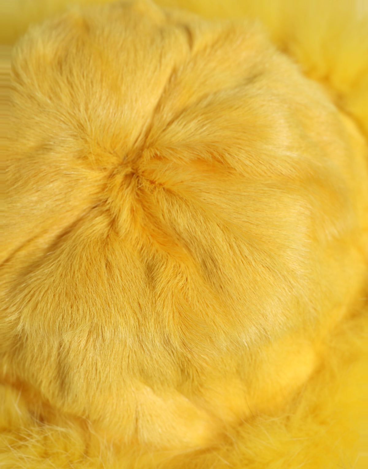 Dolce & Gabbana Goat Leather Faux Fox Fur & Silk Bucket Hat - Yellow Signature
