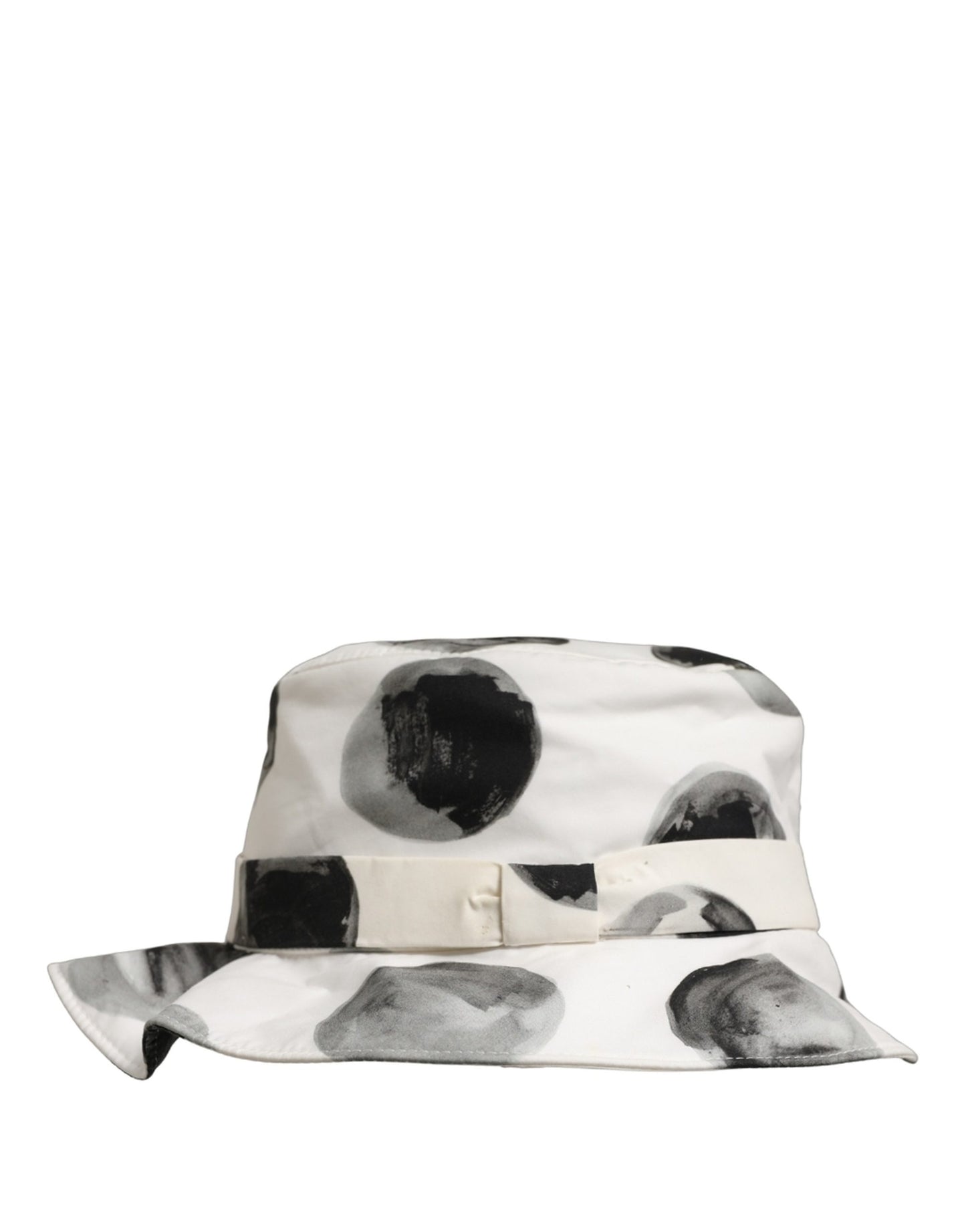 Dolce & Gabbana White Cotton Big Polka Dot Pattern Bucket Hat