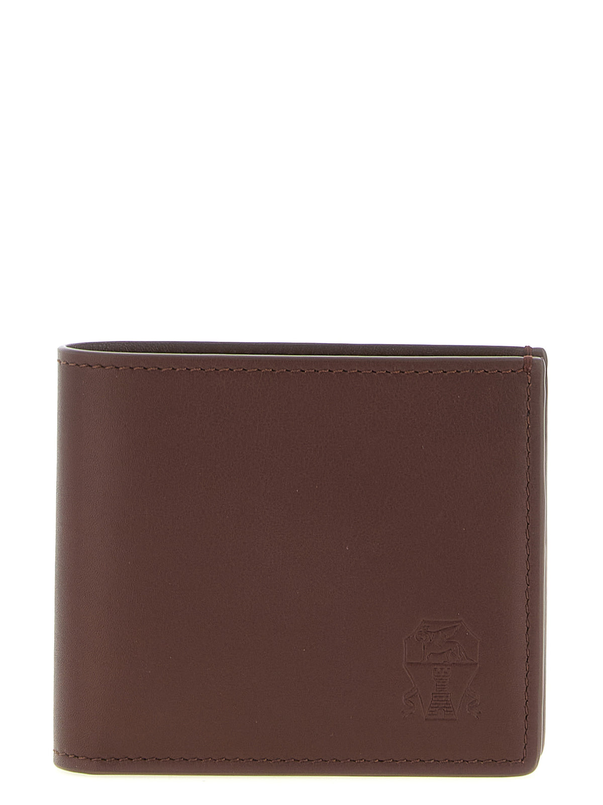 Brunello Cucinelli Calfskin Leather Cardholder Wallet - Brown