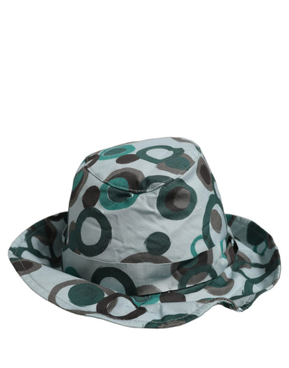 Dolce & Gabbana Teal Cotton Big Polka Dot Pattern Bucket Hat