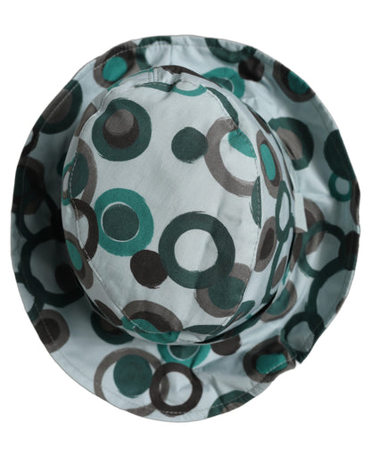 Dolce & Gabbana Teal Cotton Big Polka Dot Pattern Bucket Hat