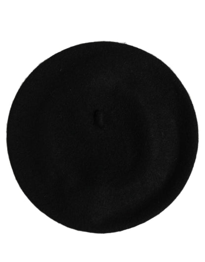 Dolce & Gabbana Black Wool French Style Beret Capello Hat