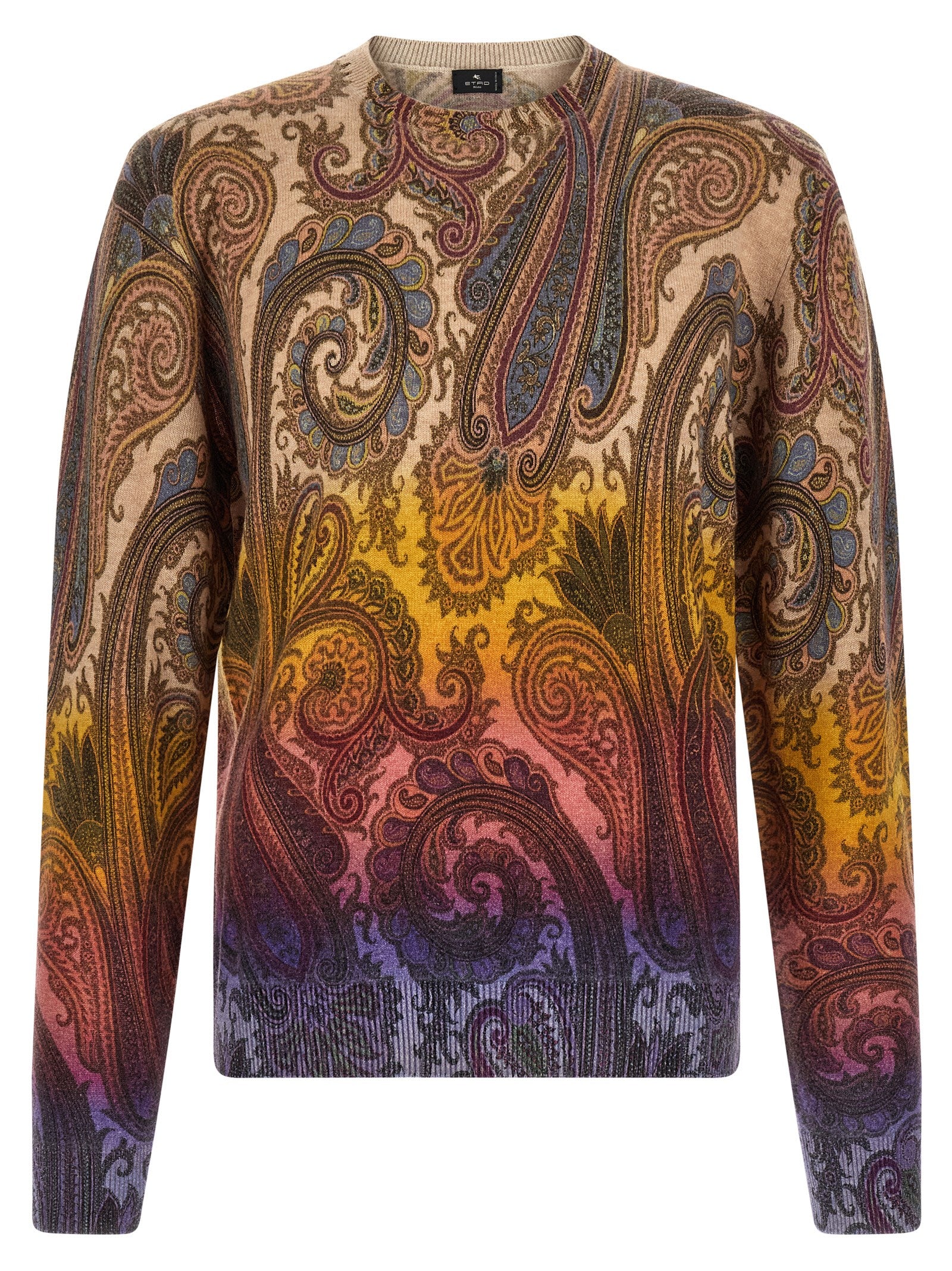 Cardigan by Etro for men in wool multicolor & paisley features a dramatic silhouette, showcasing a sophisticated and dramatic detail for a timeless, premium look.