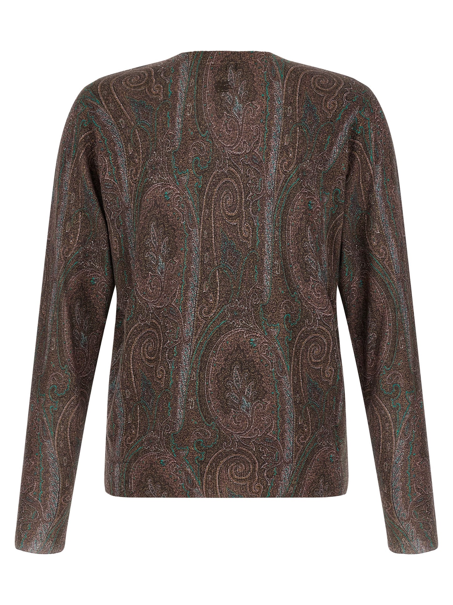 Cardigan by Etro for men in cashmere silk bordeaux, burgundy, teal, paisley & print features a nuanced silhouette with a refined and nuanced detailing for a sophisticated look.