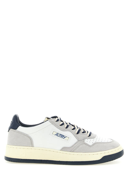 Athletic Sneakers Autry men cotton & cowhide suede leather multicolor & navy featuring a avant-garde Men's Low Top Cotton & Cowhide Suede Leather Athletic Sneakers design with a avant-garde low-top style for a refined finish.