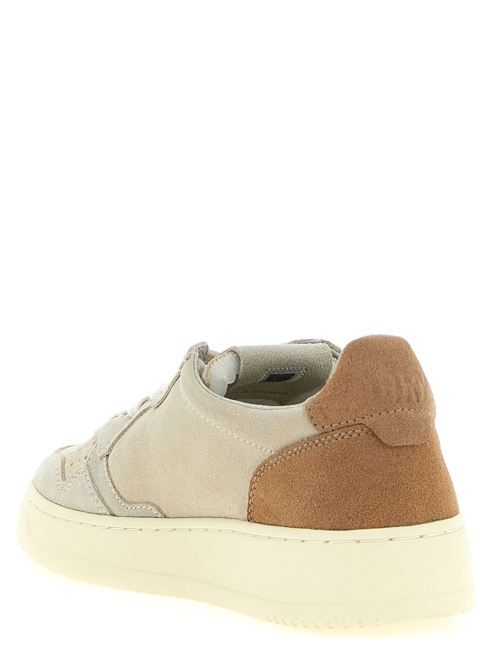 Athletic Sneakers by Autry for men in suede leather brown, cream & multicolor features an timeless silhouette from the Men's Athletic Suede Leather Sneakers collection, showcasing a timeless athletic style for a timeless look.
