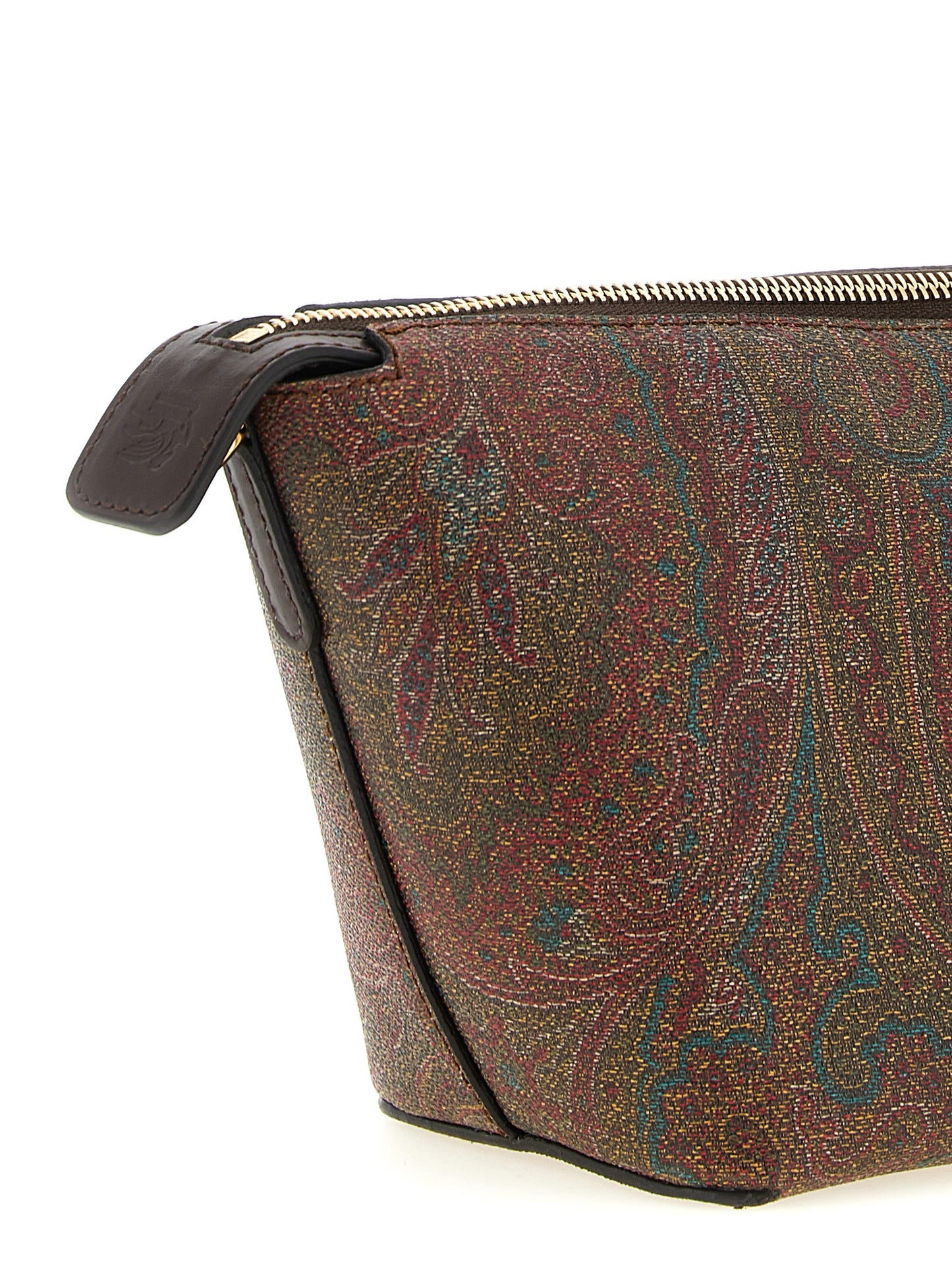 Small Crossbody Handbag by Etro for women in poly cotton & suede calfskin leather bicolour, brown, green, paisley, jacquard & signature features a versatile chic silhouette, meticulously detailed with a secure snap, flap & zipper, ample , and versatile crossbody-strap, shoulder-strap, handle, adjustable-strap & detachable-strap.