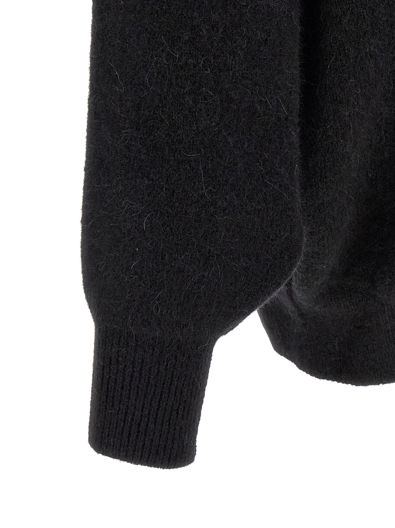 Sweatshirt Hoodie by Rick Owens for men in angora marabou & nylon black features an luminous silhouette, showcasing a sophisticated and for a truly luminous look.