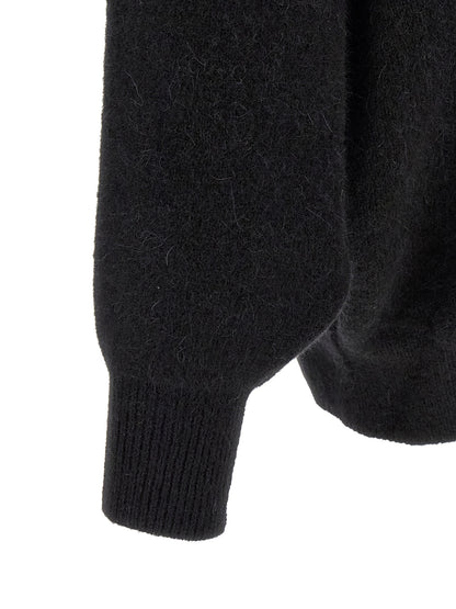 Sweatshirt Hoodie by Rick Owens for men in angora marabou & nylon black features an luminous silhouette, showcasing a sophisticated and for a truly luminous look.
