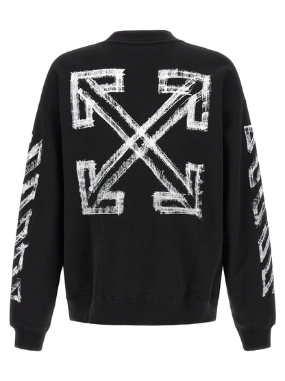 Sweatshirt by Off-White for men in cotton black, white, patterned, signature & striped features an magnificent silhouette, showcasing a sophisticated and detail for a truly magnificent finish.