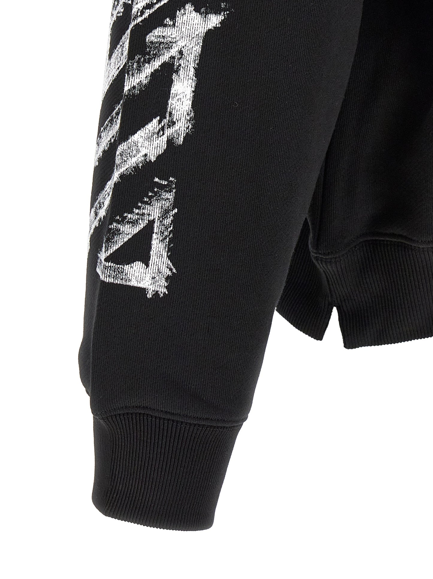 Sweatshirt by Off-White for men in cotton black, white, patterned, signature & striped presents a smart casual silhouette, featuring a smart casual and for a sophisticated look.