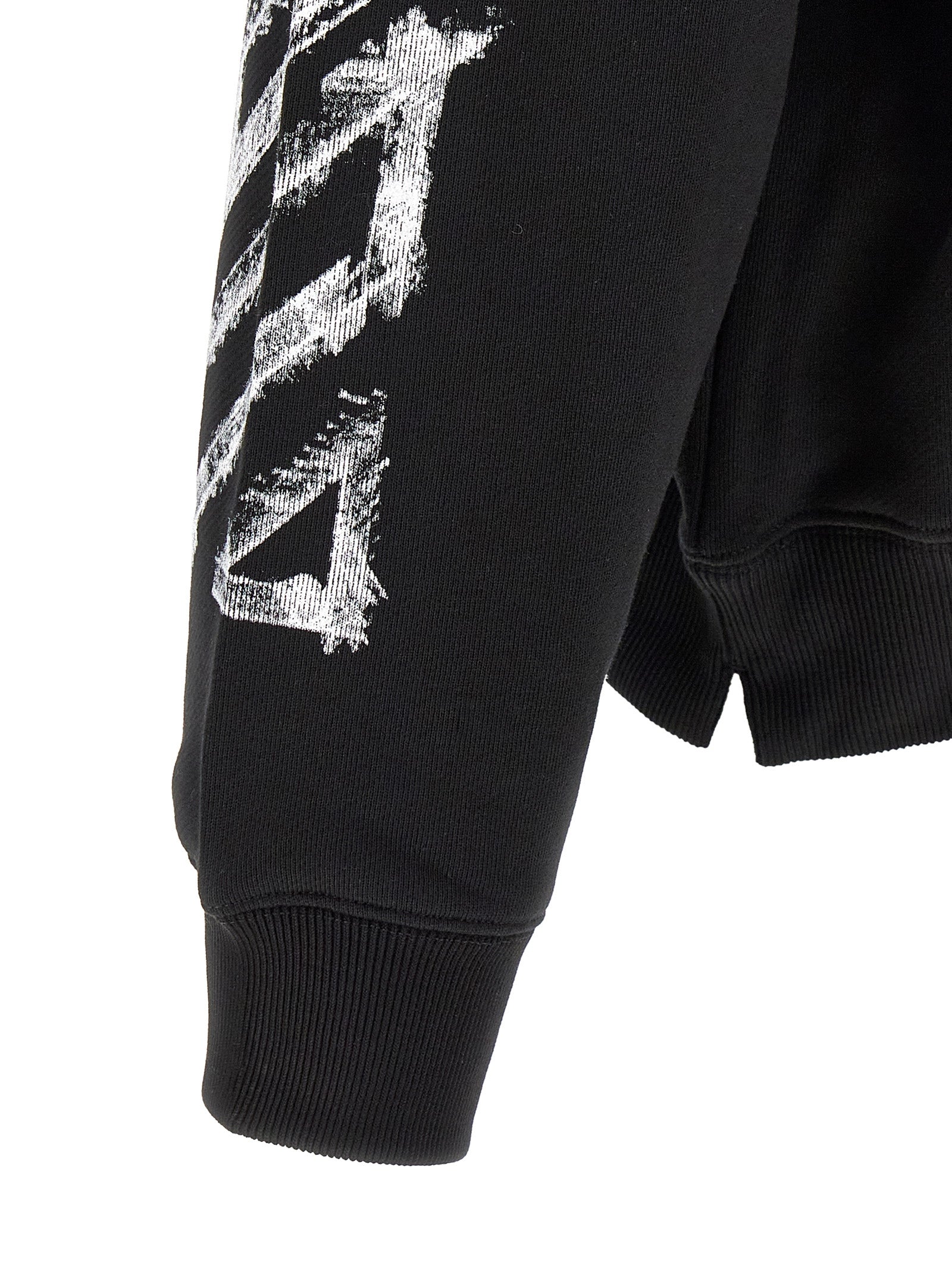 Sweatshirt by Off-White for men in cotton black, white, patterned, signature & striped presents a smart casual silhouette, featuring a smart casual and for a sophisticated look.