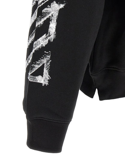 Sweatshirt by Off-White for men in cotton black, white, patterned, signature & striped presents a smart casual silhouette, featuring a smart casual and for a sophisticated look.