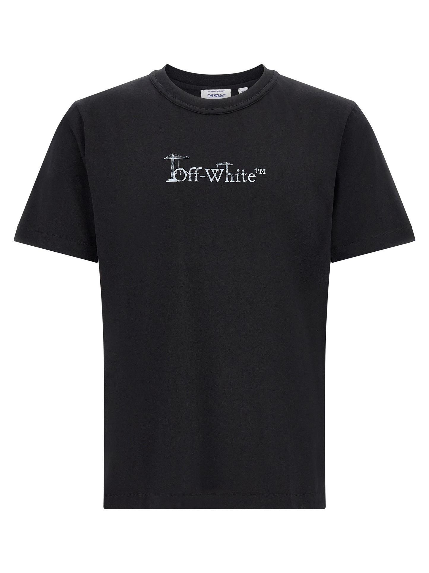 T-Shirt by Off-White for men in cotton black, orange & white features an edgy silhouette, meticulously detailed with a sophisticated and for a truly edgy finish.