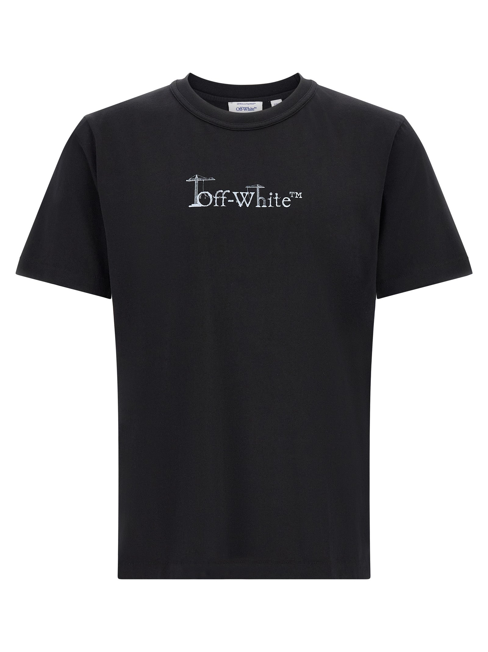 T-Shirt by Off-White for men in cotton black, orange & white features an edgy silhouette, meticulously detailed with a sophisticated and for a truly edgy finish.