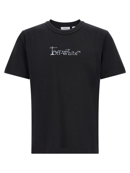 T-Shirt by Off-White for men in cotton black, orange & white features an edgy silhouette, meticulously detailed with a sophisticated and for a truly edgy finish.