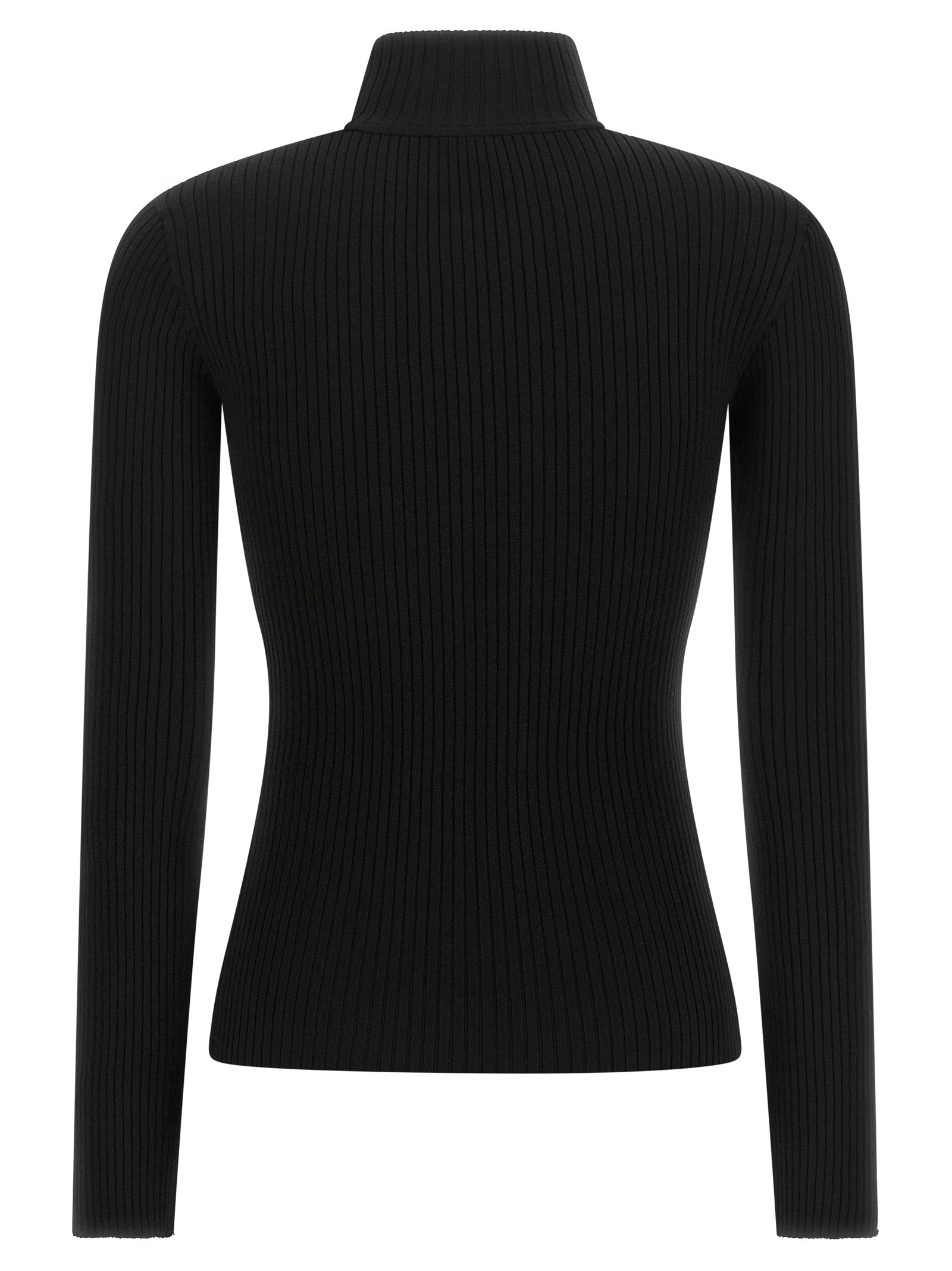 Cardigan by Courrèges for women in acetate & stretch viscose black presents a textural silhouette, artfully finished with a textural high-neck neckline and for a sophisticated, textural look.