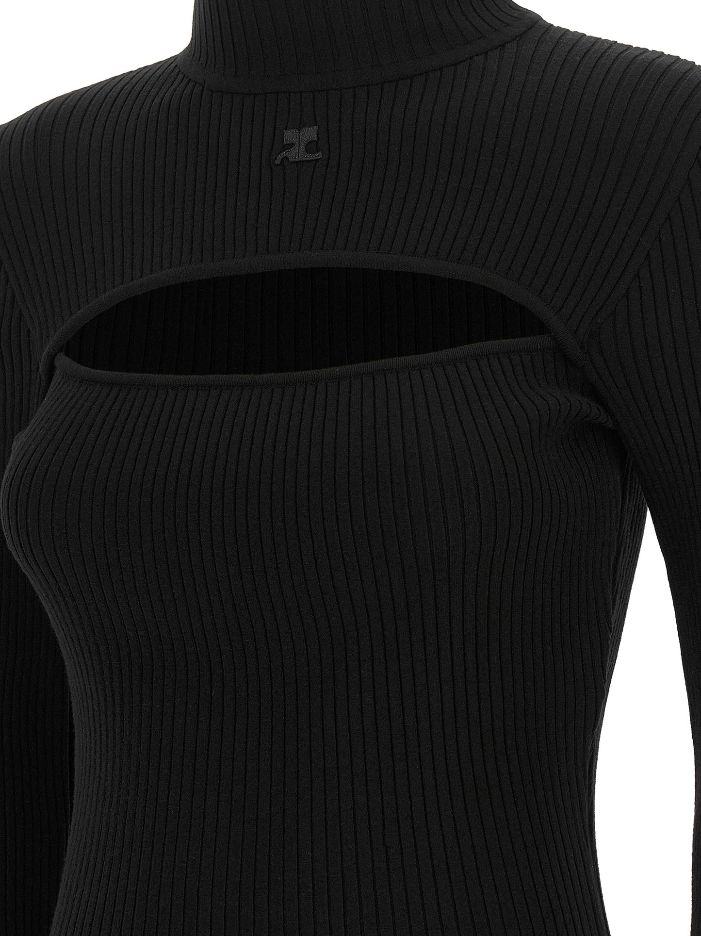 Cardigan by Courrèges for women in acetate & stretch viscose black features an crisp silhouette, showcasing a sophisticated and detail for a truly crisp finish.