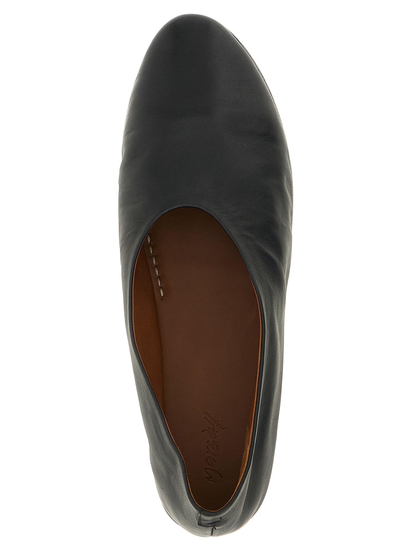Ballet Flat Shoes by Marsell for women in calfskin leather black & brown showcases a enchanting silhouette as part of the Women's Calfskin Leather Ballet Flat Shoes collection, defined by a enchanting and for a enchanting look.