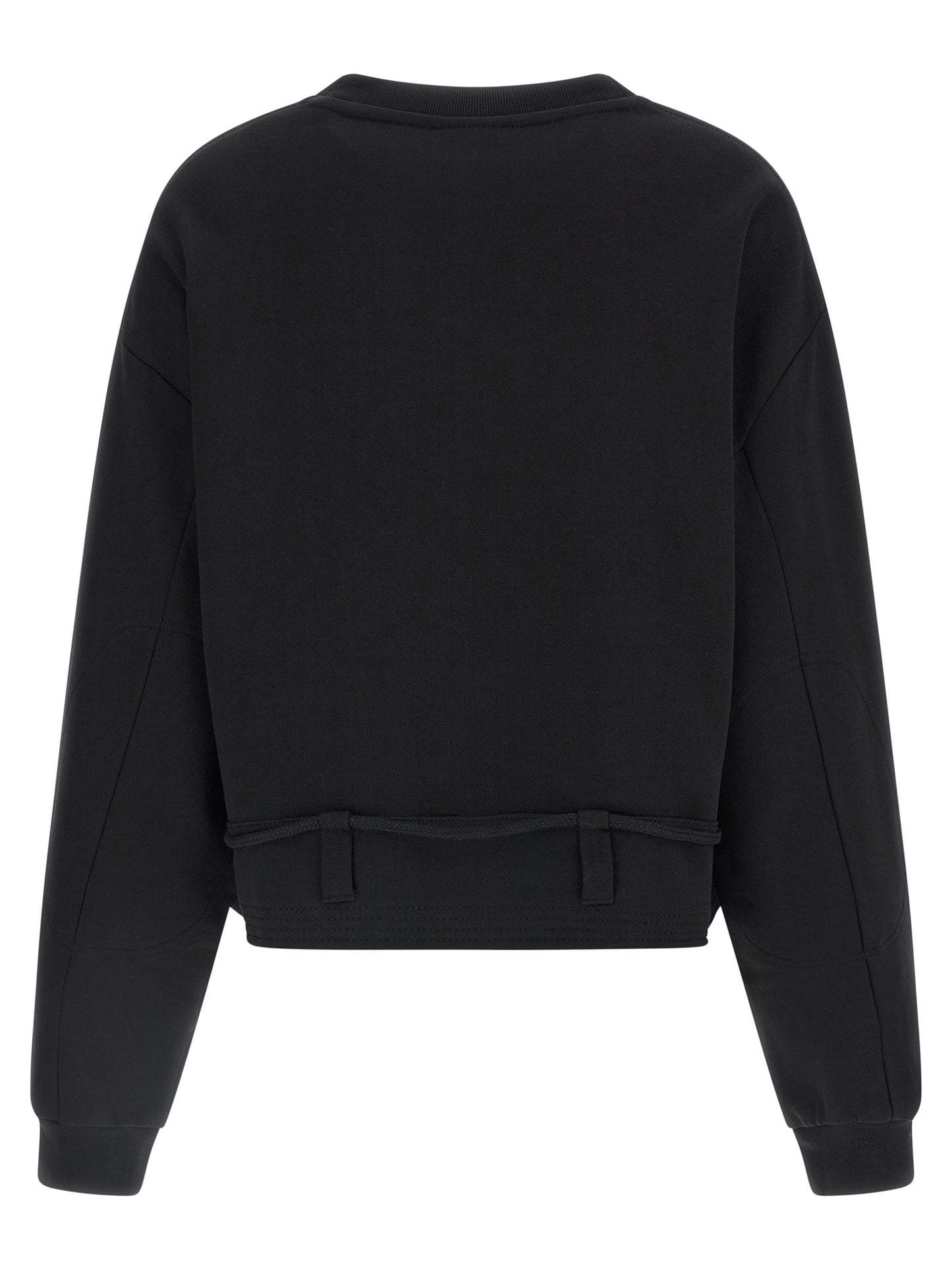 Activewear Sweatshirt by Dries Van Noten for women in cotton black presents a sporty silhouette, showcasing a sophisticated and detailed with premium for a sporty finish.