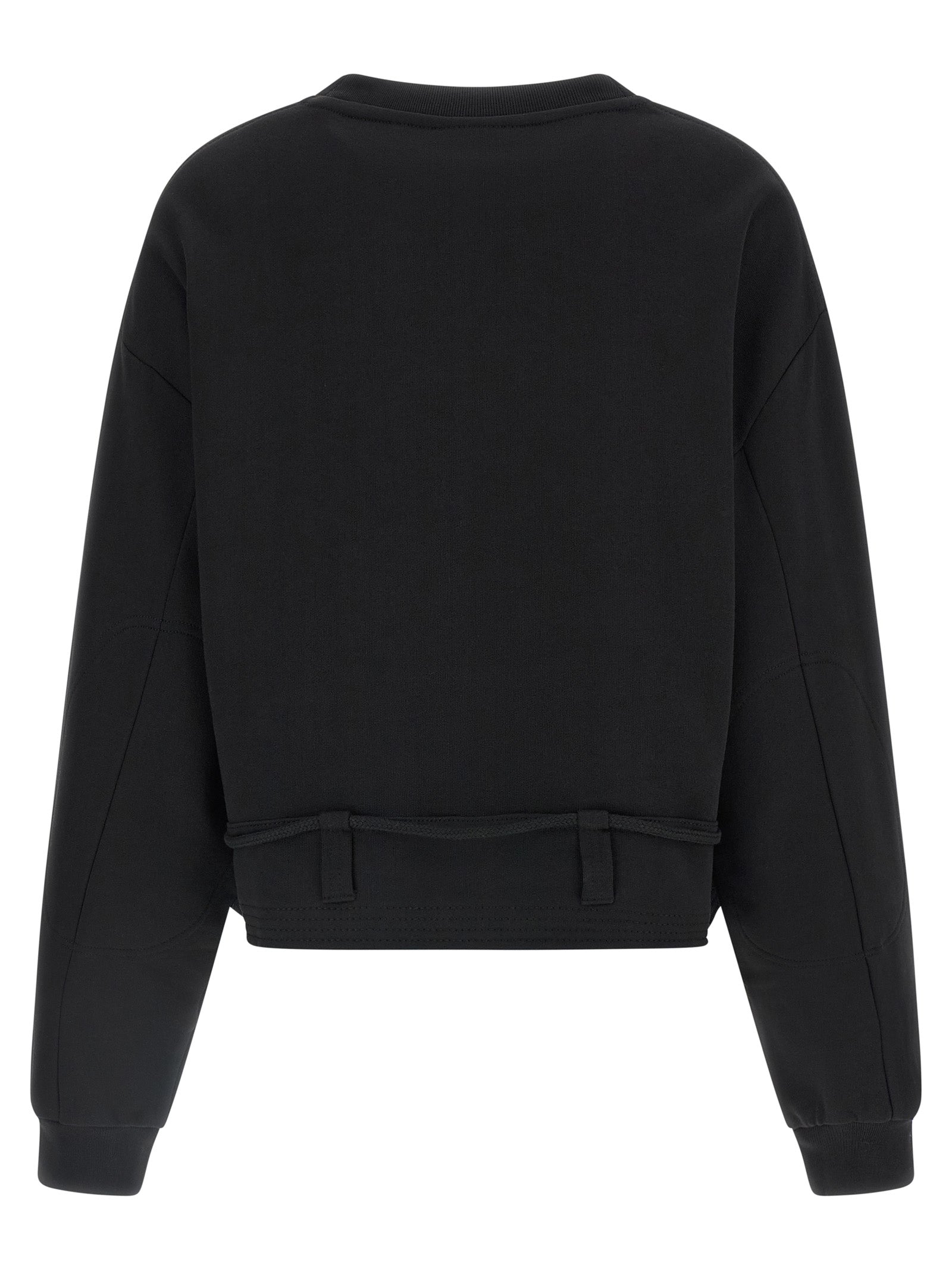 Activewear Sweatshirt by Dries Van Noten for women in cotton black presents a sporty silhouette, showcasing a sophisticated and detailed with premium for a sporty finish.