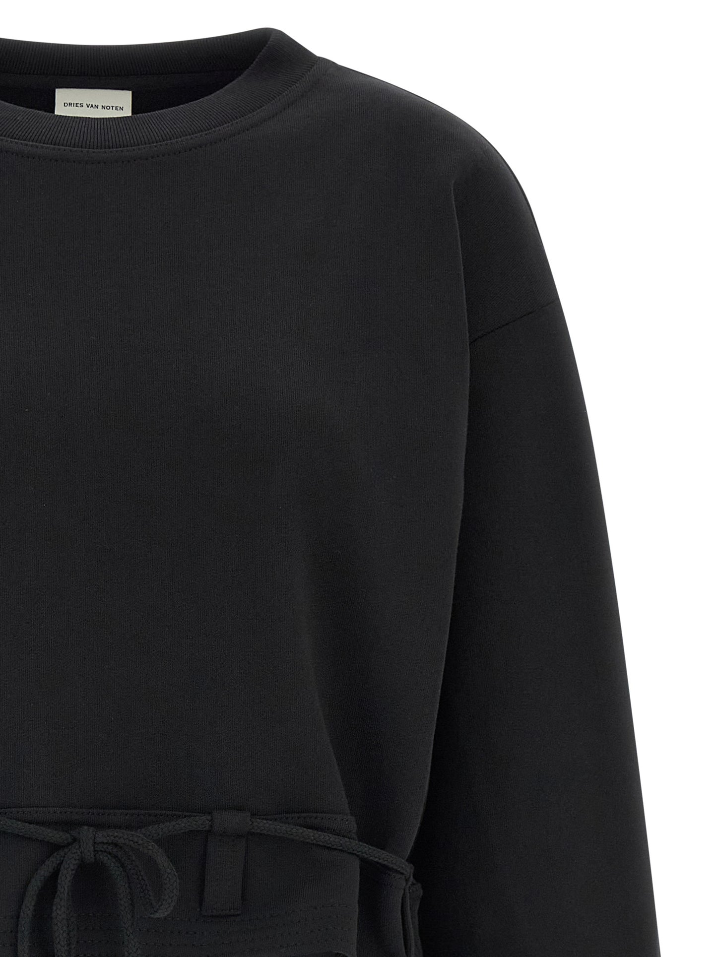 Activewear Sweatshirt by Dries Van Noten for women in cotton black showcases a athletic silhouette with sleeves, a athletic , and high-performance for a athletic aesthetic.
