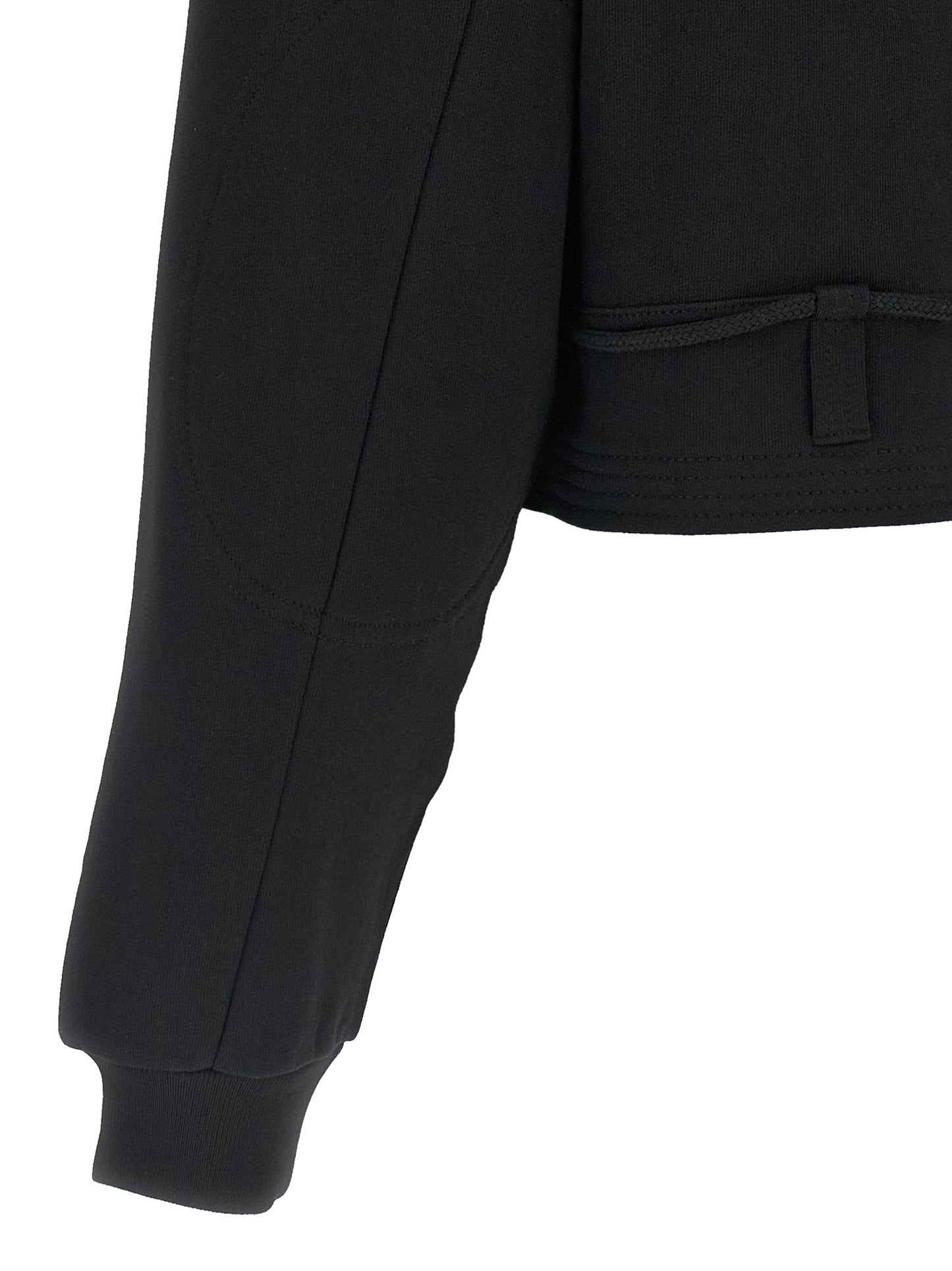 Activewear Sweatshirt by Dries Van Noten for women in cotton black presents a dynamic silhouette, featuring a dynamic and detailed with functional .