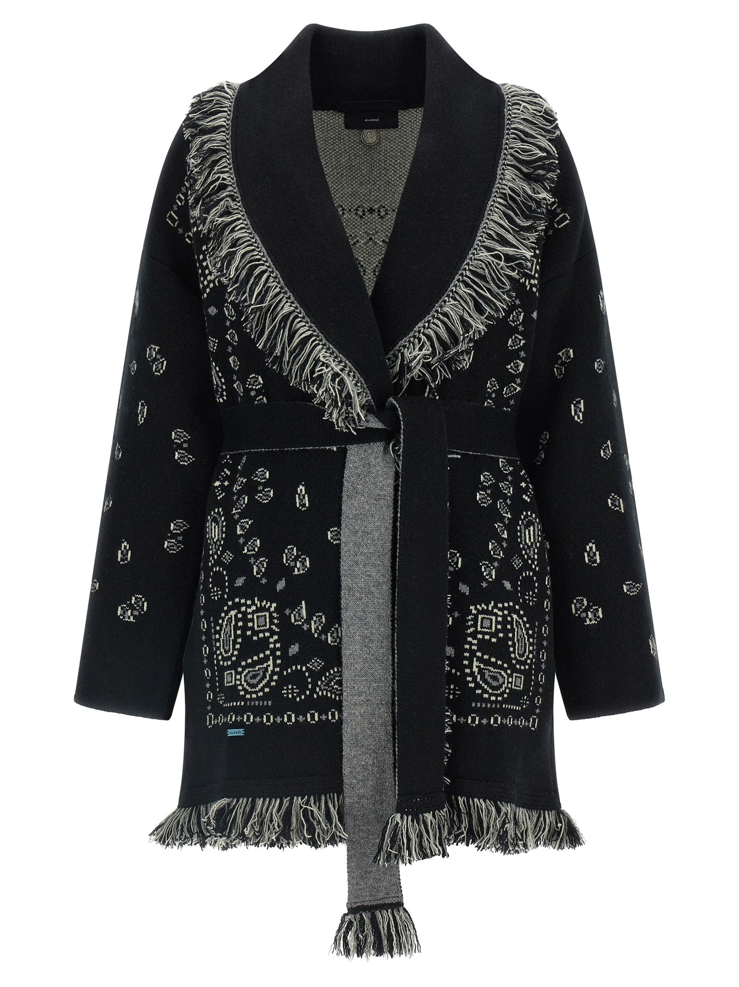 Alanui Women's Cashmere Cardigan - Black Patterned Jacquard