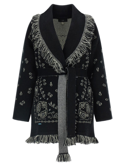 Alanui Women's Cashmere Cardigan - Black Patterned Jacquard