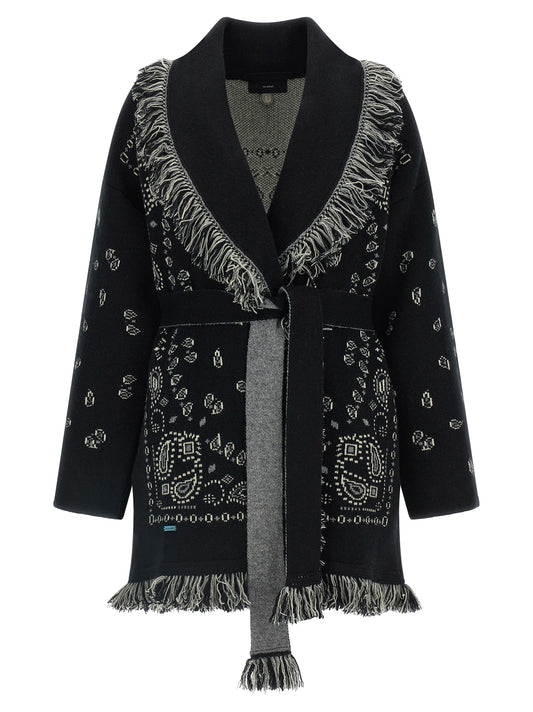 Alanui Women's Cashmere Cardigan - Black Patterned Jacquard