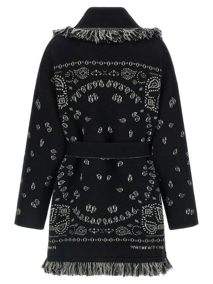 Alanui Women's Cashmere Cardigan - Black Patterned Jacquard
