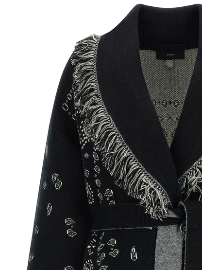Alanui Women's Cashmere Cardigan - Black Patterned Jacquard