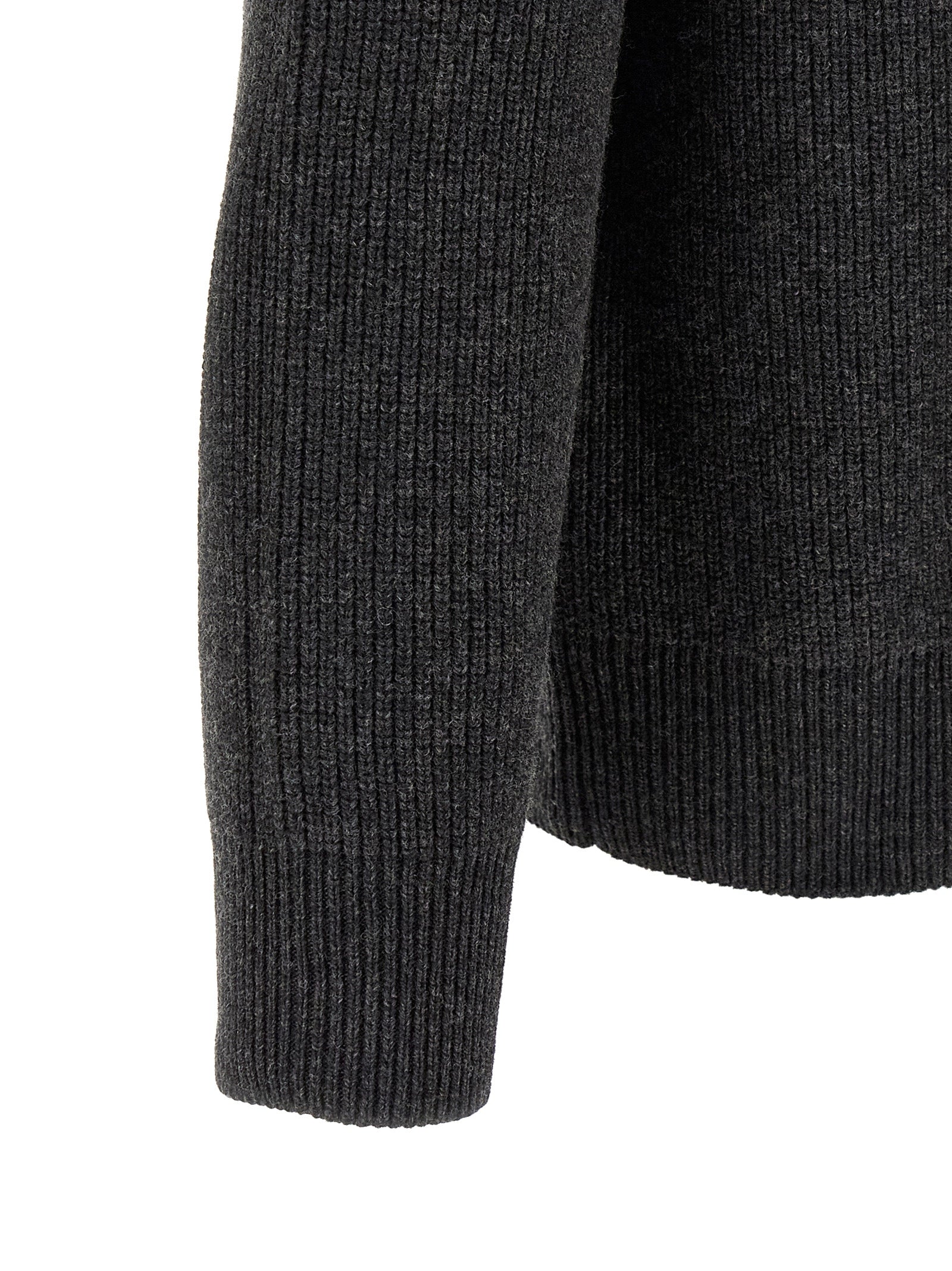 Cardigan by J.W.Anderson for men in steel cotton & wool gray, horn & patterned features a nuanced silhouette with a refined and nuanced detailing for a sophisticated look.