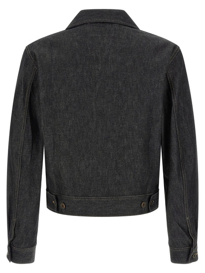 Trucker Jacket by Lemaire for men in denim cotton blue features a city-ready silhouette, detailed with pockets and a city-ready .
