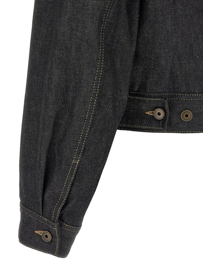 Trucker Jacket by Lemaire for men in denim cotton blue presents a effortlessly chic silhouette, showcasing a sophisticated and premium pockets for a truly effortlessly chic finish.