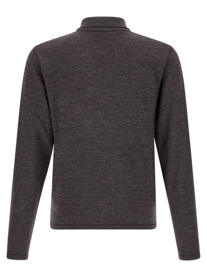 Polo Shirt by Lemaire for men in resin & wood brown showcases a sharp silhouette, detailed with a refined and sharp for a sophisticated finish.