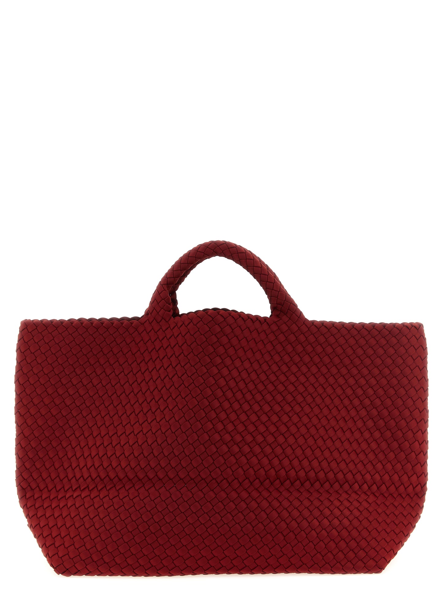 NAGHEDI Sicily St Barths Nylon Neoprene & Calfskin Leather Flap Clutch Handbag - Bicolour Gold Green Multicolor Red Signature