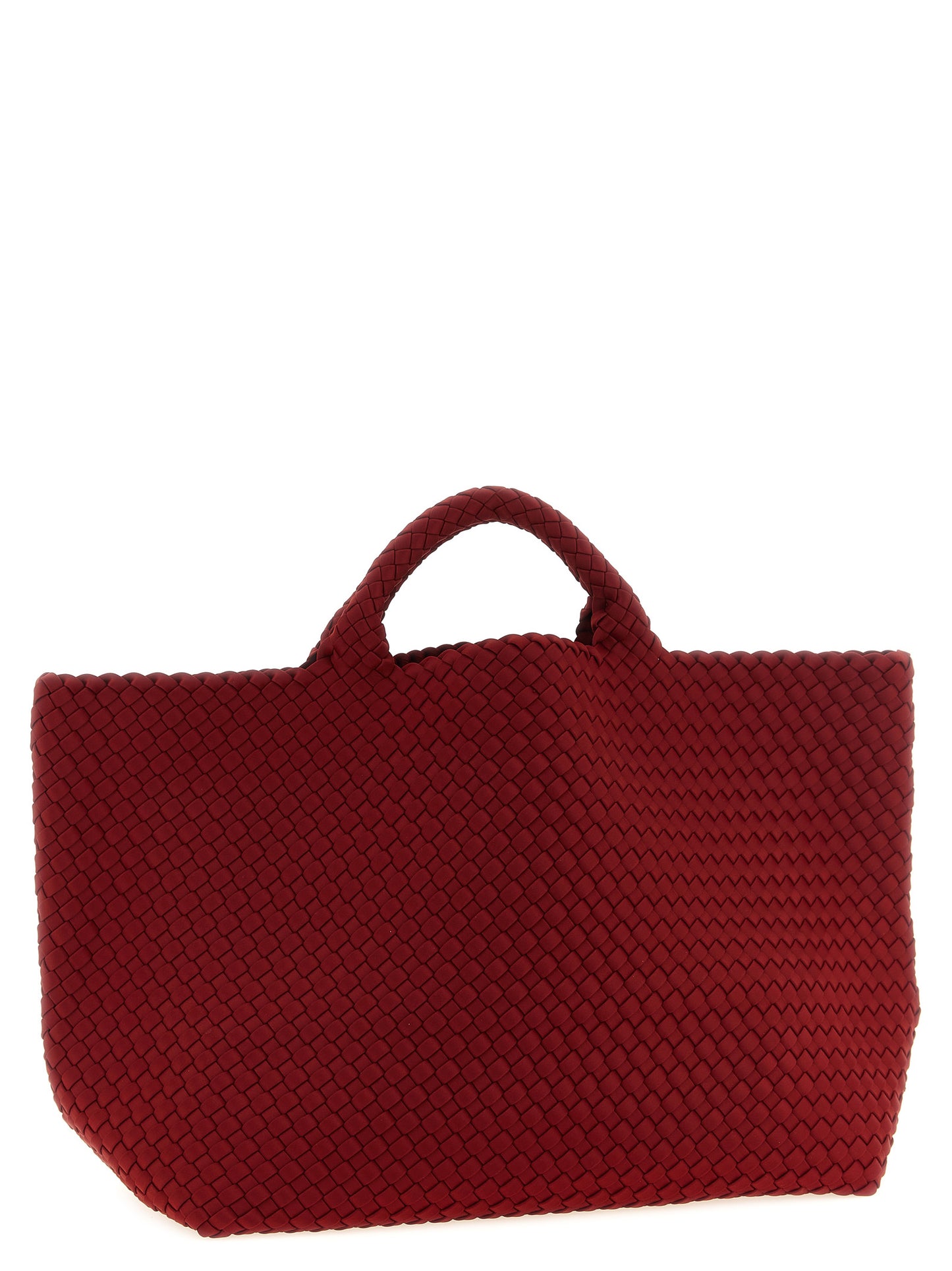 NAGHEDI Sicily St Barths Nylon Neoprene & Calfskin Leather Flap Clutch Handbag - Bicolour Gold Green Multicolor Red Signature