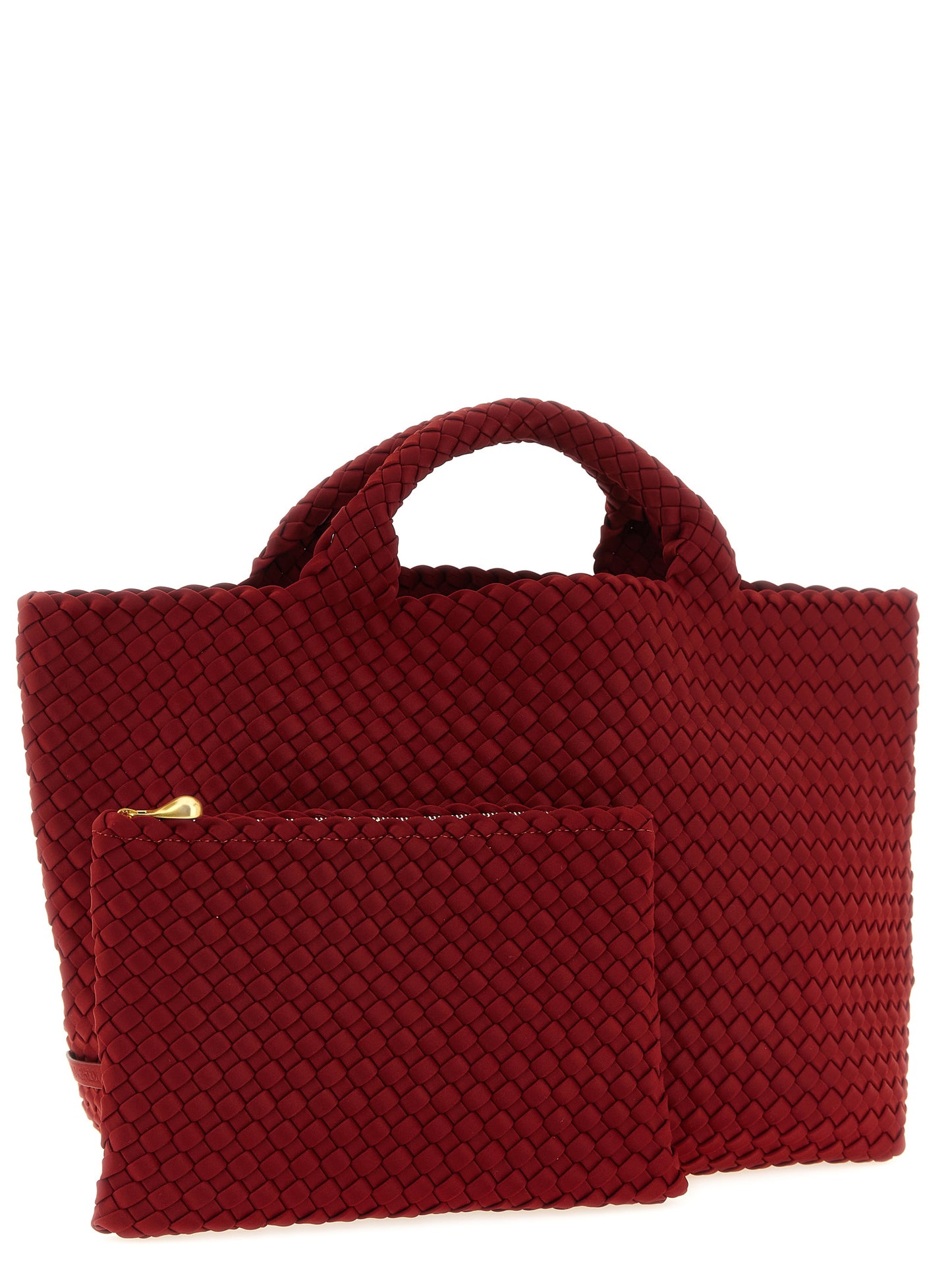 NAGHEDI Sicily St Barths Nylon Neoprene & Calfskin Leather Large Shoulder Flap Clutch Handbag - Bicolour Gold Green Multicolor Red Patterned