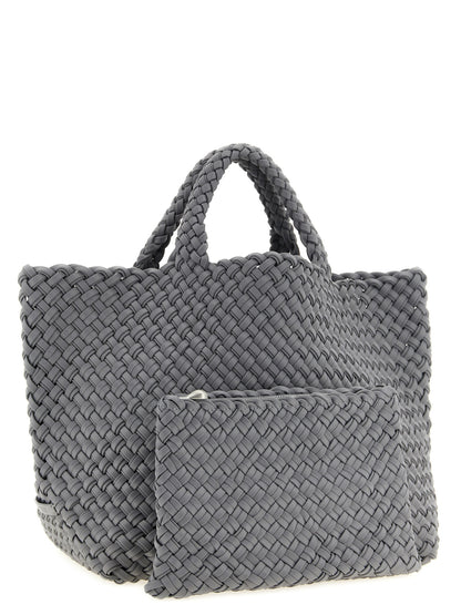 Large Shoulder Flap Clutch Tote Bag by NAGHEDI for women in nylon neoprene & calfskin leather bicolour, gray & green features an utilitarian-chic silhouette, showcasing the Sicily St Barths Nylon Neoprene & Calfskin Leather Large Shoulder Flap Clutch Tote Bag design with a secure snap, flap & zipper, ample , and versatile shoulder-strap, handle, adjustable-strap & detachable-strap.