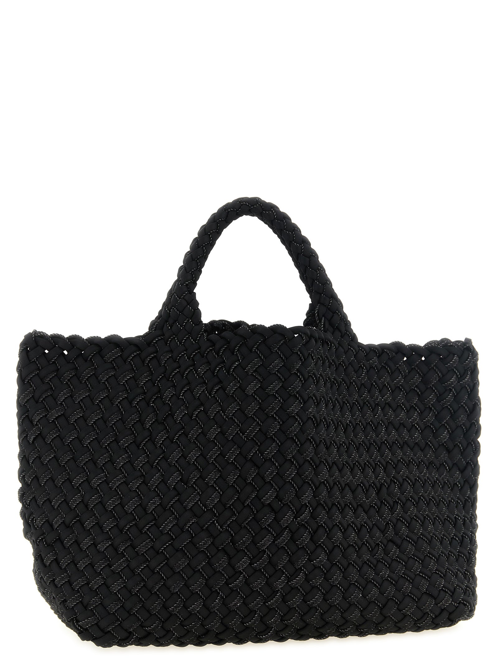 This Large Shoulder Flap Clutch Tote Bag by NAGHEDI for women in denim canvas & calfskin leather bicolour, black, green, gunmetal, patterned & signature features an on trend Sicily St Barths Denim Canvas & Calfskin Leather Large Shoulder Flap Clutch Tote Bag design with a secure snap & flap, ample , and on trend shoulder-strap & handle.