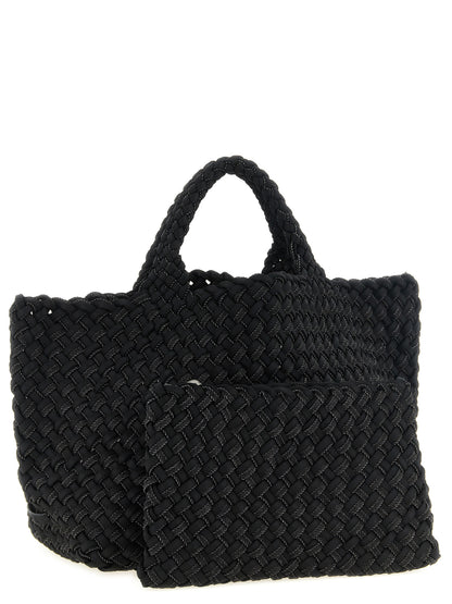 Large Shoulder Flap Clutch Tote Bag by NAGHEDI for women in denim canvas & calfskin leather bicolour, black, green, gunmetal, patterned & signature features an sumptuous Sicily St Barths Denim Canvas & Calfskin Leather Large Shoulder Flap Clutch Tote Bag design with a secure snap & flap, ample , and versatile shoulder-strap & handle for an sumptuous finish.