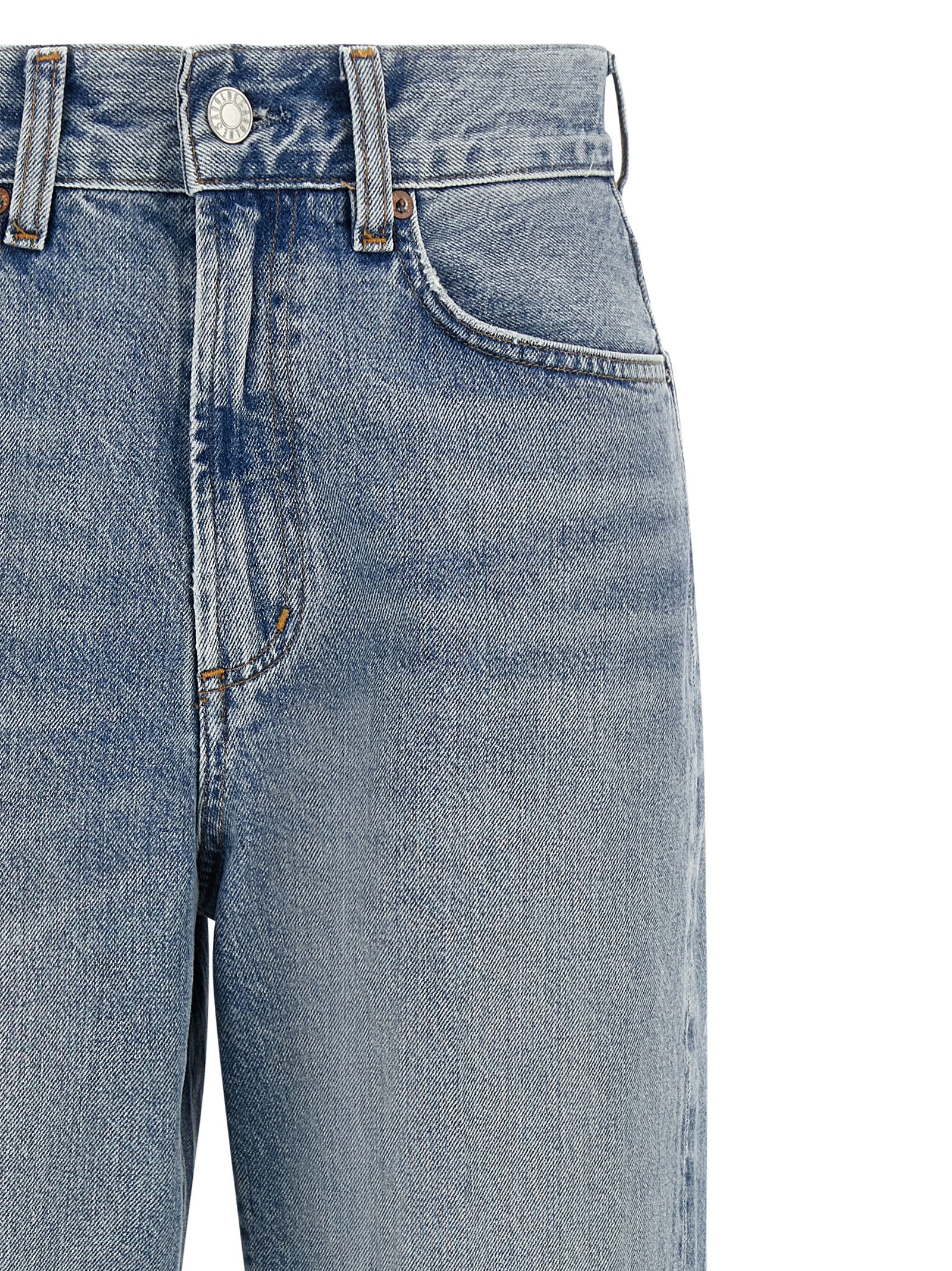 Jeans by Agolde for women in denim cotton blue & indigo features a refined silhouette with a refined straight-leg, defined by a high rise and a refined long for a refined finish.