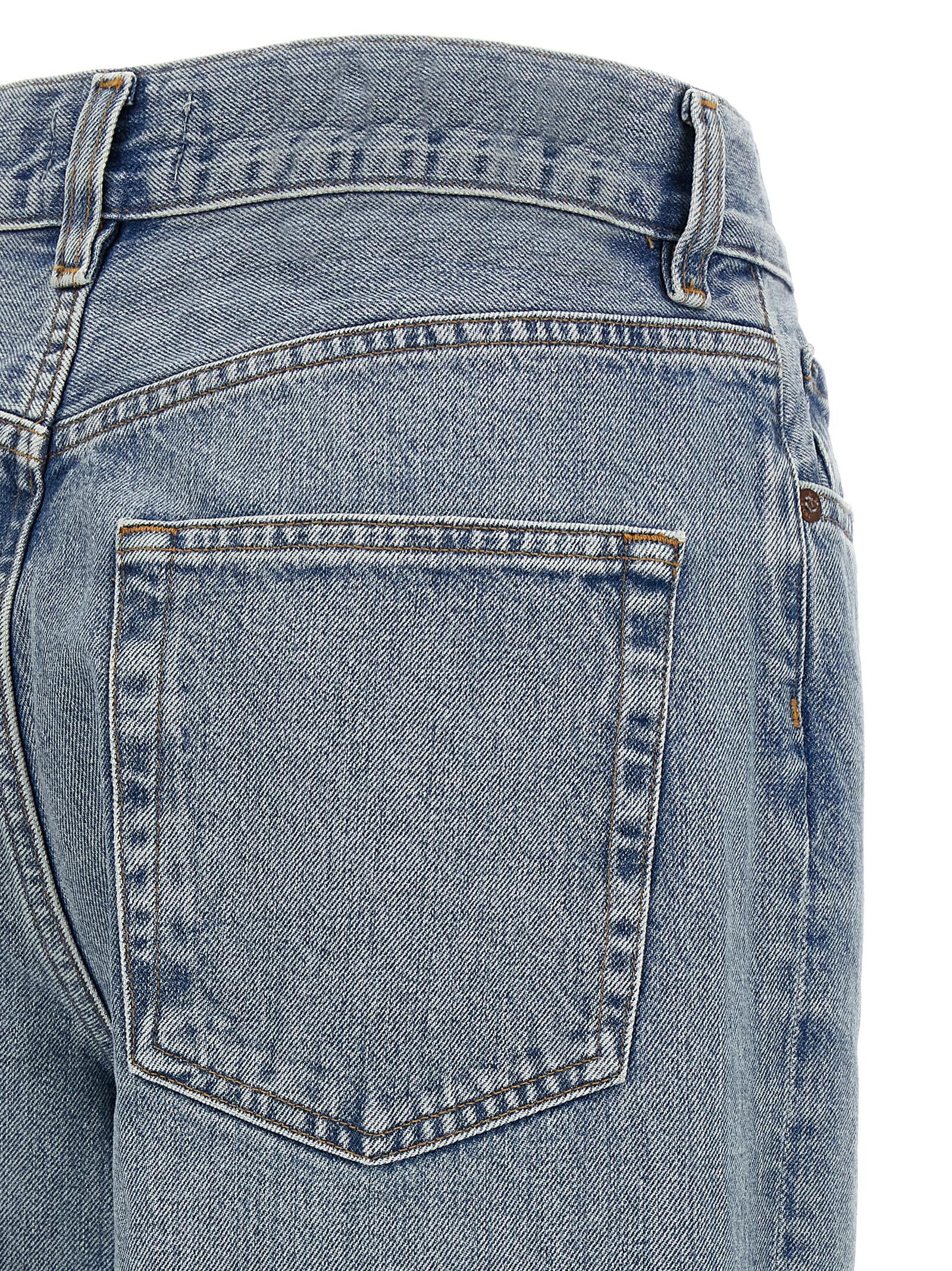 Jeans by Agolde for women in denim cotton blue & indigo features an refined tailoring silhouette, showcasing a premium straight-leg with a high rise and long cut for a refined tailoring look.