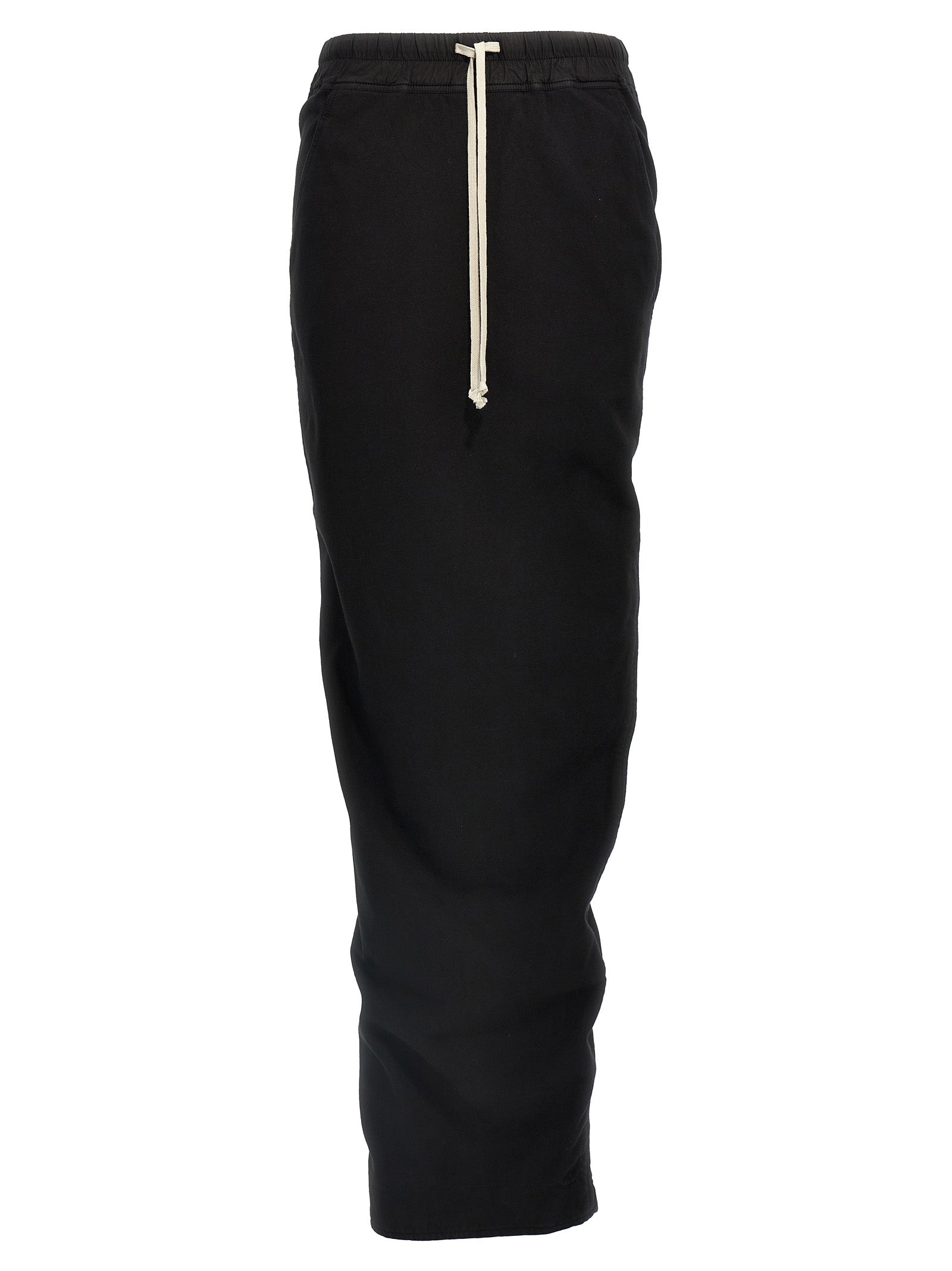 Skirt by DRKSHDW for women in organic cotton black features a captivating silhouette, showcasing the captivating Women's Organic Cotton Skirt design with a sophisticated maxi mini for a captivating look.