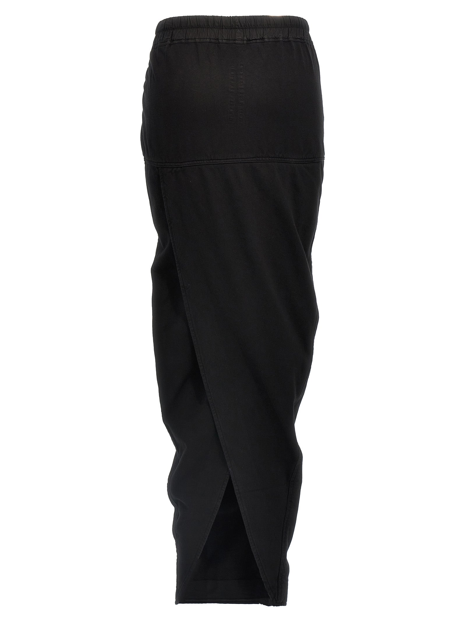 Skirt by DRKSHDW for women in organic cotton black features a contoured silhouette from the Women's Organic Cotton Skirt collection, characterized by its contoured maxi mini for a contoured finish.
